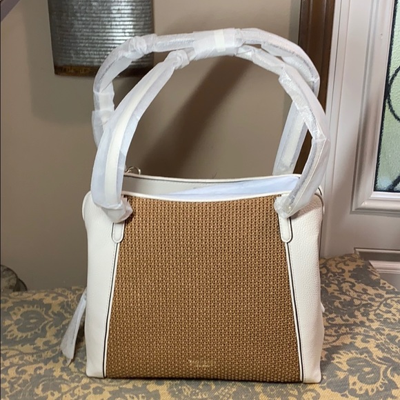 Kate Spade 3 compartment Jackson straw medium shoulder bag warm gingerbr… - Picture 4 of 15